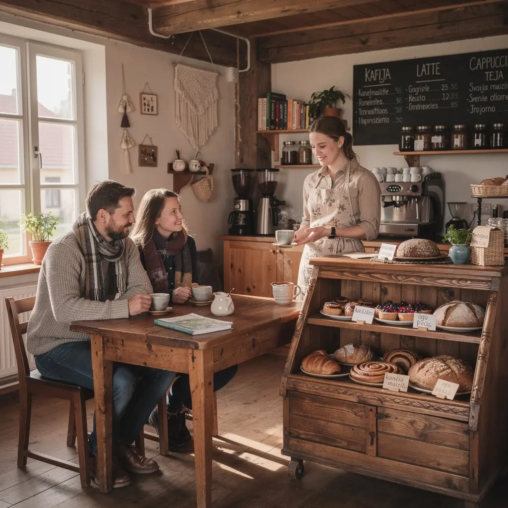 Skaista lauku sēta ar ziedu dārzu un lauku māju, kas atspoguļo vietējās tradīcijas.